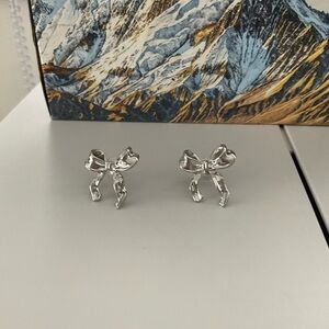 Silver Bow Earrings